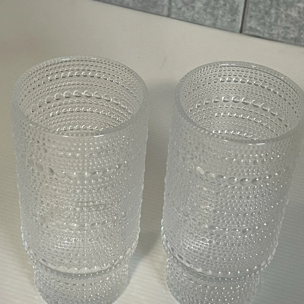Iridescent Hobnail Glass Tumblers Set of 2
